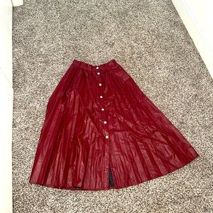 Faux leather pleated skirt
